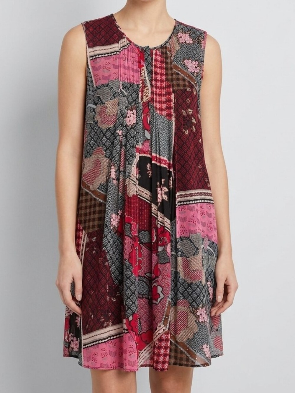 Daniel Rainn DR2 Patchwork Shift Dress Women’s Size XL Bohemian Dark Cottagecore